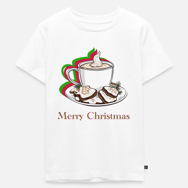 Weihnachtskaffee-Moment - Kinder Premium Bio T-Shirt - Weiß
