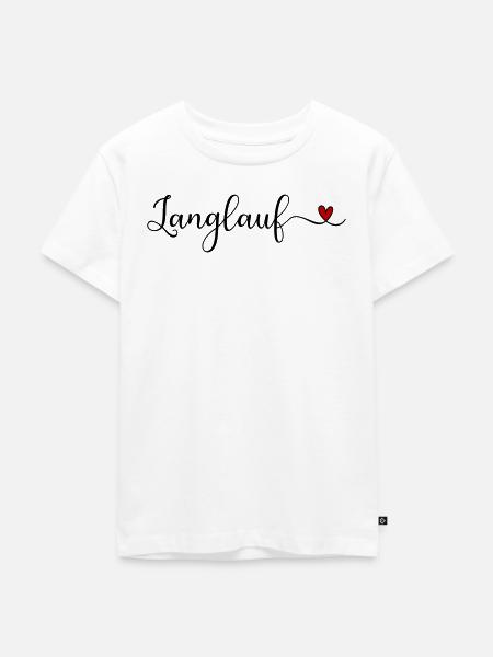 Langlauf Herz - Kinder Premium Bio T-Shirt - Weiß