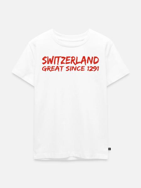 Switzerland - Great Since 1291 - Schweiz - Schwiiz - Kinder Premium Bio T-Shirt - Weiß