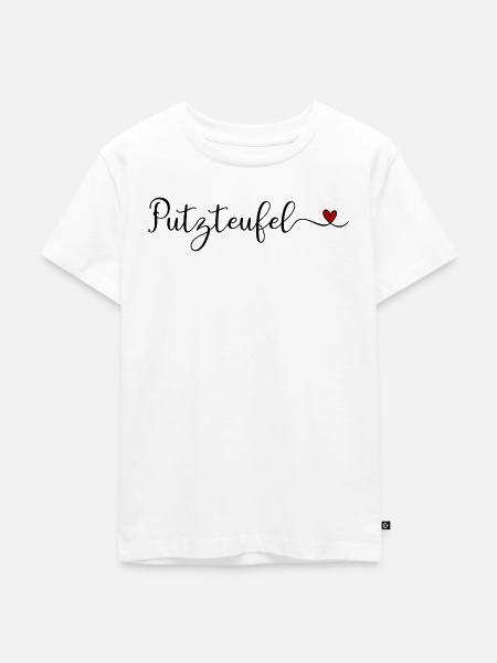 Putzteufel mit Herz - Kinder Premium Bio T-Shirt - Weiß