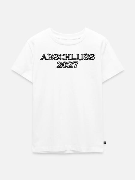 Abschluss 2027 Schriftzug handgezeichnet - Kinder Premium Bio T-Shirt - Weiß