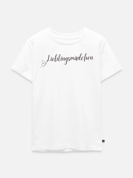 Lieblingsmädchen Schriftzug  - Kinder Premium Bio T-Shirt - Weiß