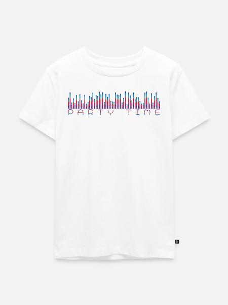 Neon Equalizer Party Time - Kinder Premium Bio T-Shirt - Weiß