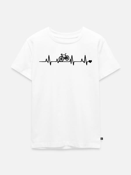 Fahrrad Herzschlag - Kinder Premium Bio T-Shirt - Weiß