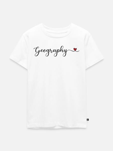 Geographie Herztypografie - Kinder Premium Bio T-Shirt - Weiß