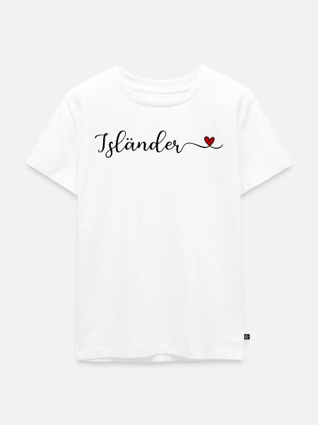 Isländer mit Herz - Kinder Premium Bio T-Shirt - Weiß
