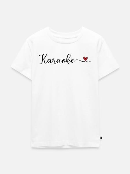 Karaoke-Herz-Typografie - Kinder Premium Bio T-Shirt - Weiß