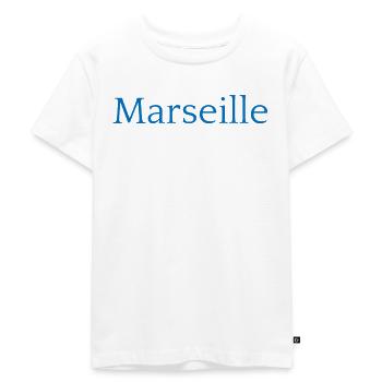 Marseille, France Conception typographique - T-shirt Premium bio Enfant - blanc - Devant - Hailey (125cm)