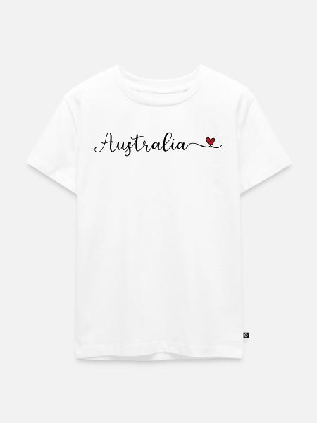 Australia Australien Schriftzug mit Herz - Kinder Premium Bio T-Shirt - Weiß