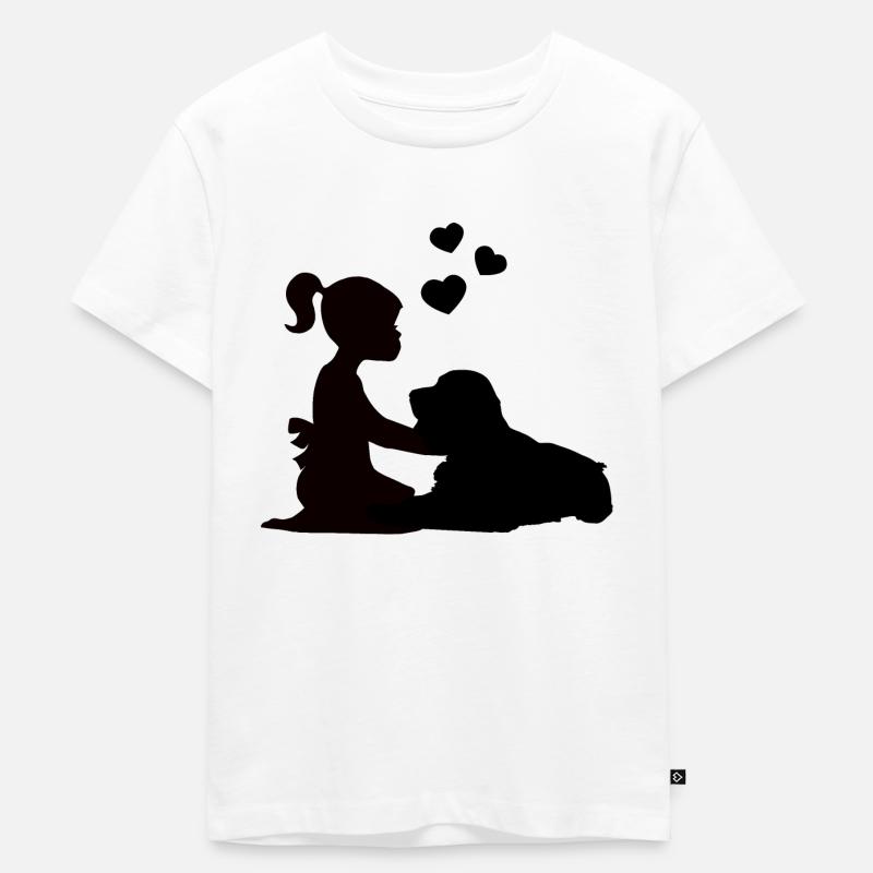 Cocker Spaniel T-Shirt Mädchen Hund Liebe - Kinder Premium Bio T-Shirt - Weiß