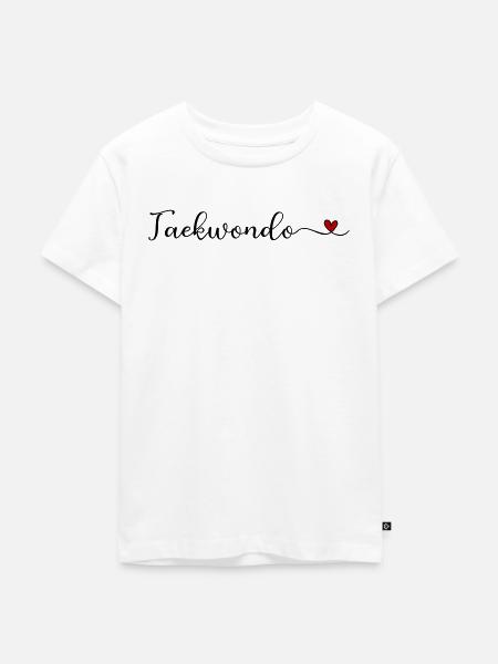 Taekwondo Herz - Kinder Premium Bio T-Shirt - Weiß