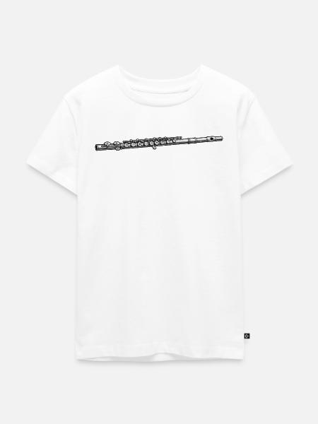 Flöte Musik - Kinder Premium Bio T-Shirt - Weiß