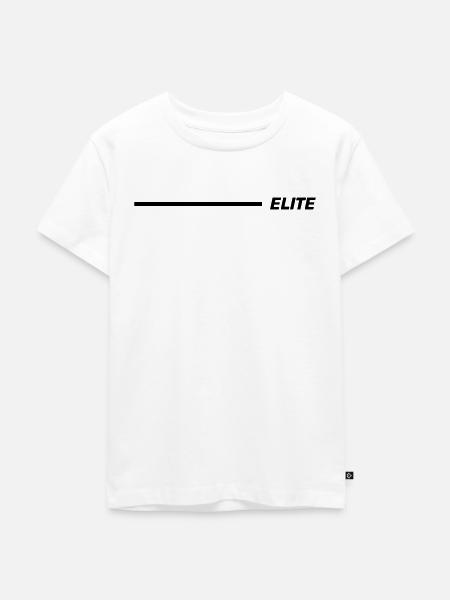 Elite Schriftzug Linie Schwarz - Kinder Premium Bio T-Shirt - Weiß