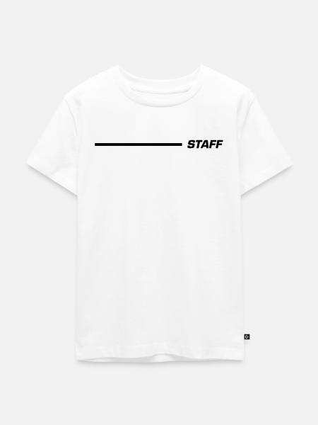 Staff Schriftzug Linie Schwarz - Kinder Premium Bio T-Shirt - Weiß