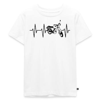 simson s50 s51 Herzschlag Puls Ekg Moped icon - Kinder Premium Bio T-Shirt - Weiß - Vorne - Hailey (125cm)