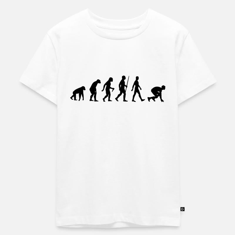 Athletics Sprint Sprinter Sprinting Evolution - Kids Premium Organic T-Shirt - white