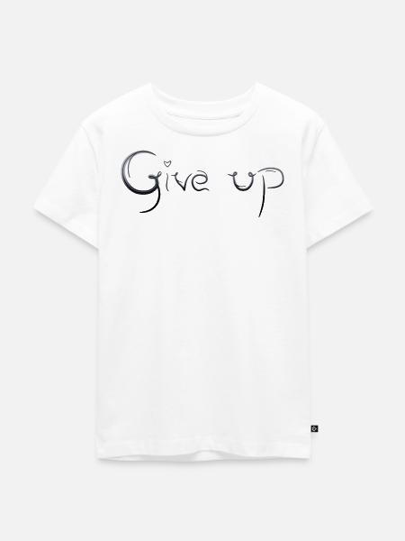 Give Up Herz Schriftzug - Kinder Premium Bio T-Shirt - Weiß