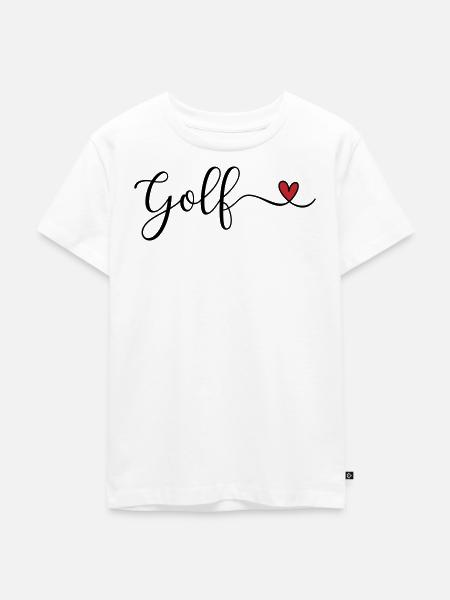 Golf Design mit Herz - Kinder Premium Bio T-Shirt - Weiß