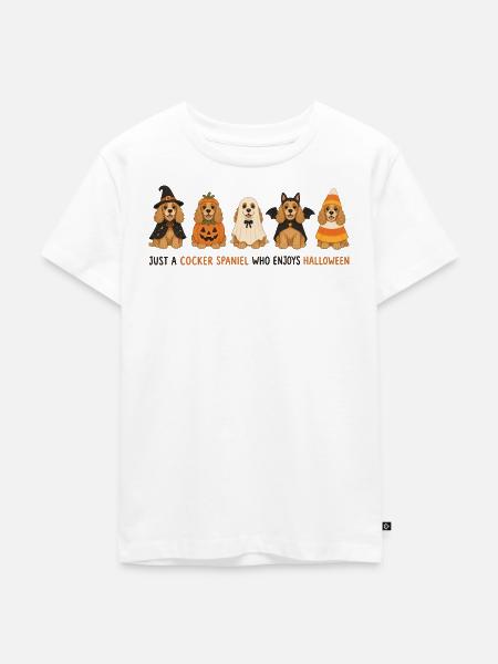 Cocker Spaniel Halloween-Crew - Kinder Premium Bio T-Shirt - Weiß