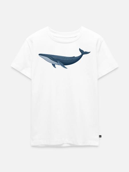 Blauwal Wal - Kinder Premium Bio T-Shirt - Weiß