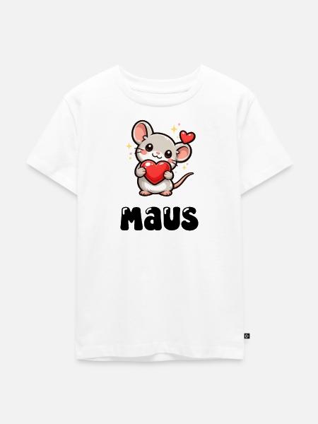 Maus - Kinder Premium Bio T-Shirt - Weiß