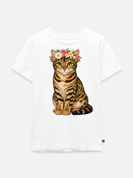 Bengalkatze - Kinder Premium Bio T-Shirt - Weiß