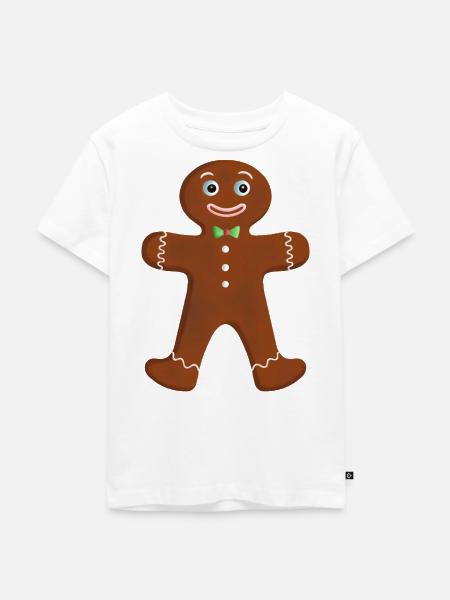 Lebkuchenmann - Klassisch mit Fliege - Kinder Premium Bio T-Shirt - Weiß