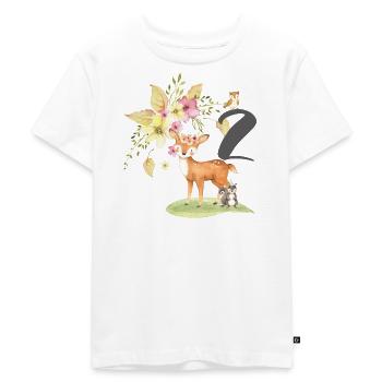 2. Geburtstag, zwei, zweiter, Birthday, Waldtiere - Kinder Premium Bio T-Shirt - Weiß - Vorne - Hailey (125cm)
