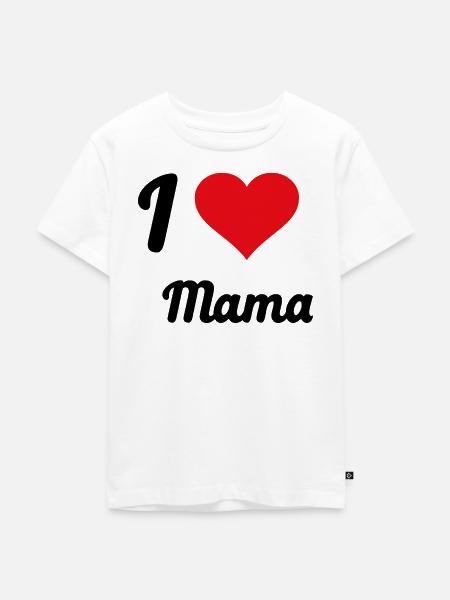 I Love Mama - Kinder Premium Bio T-Shirt - Weiß