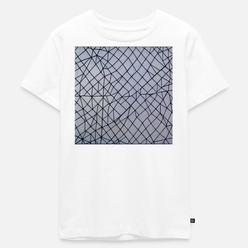 Abstrakte Kunst Gitternetz - Kinder Premium Bio T-Shirt - Weiß
