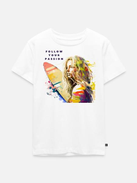 Follow your passion - Kinder Premium Bio T-Shirt - Weiß