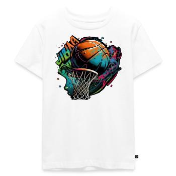 Graffiti de basket-ball coloré - T-shirt Premium bio Enfant - blanc - Devant - Hailey (125cm)