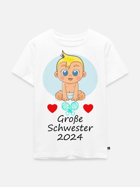Große Schwester - Kinder Premium Bio T-Shirt - Weiß
