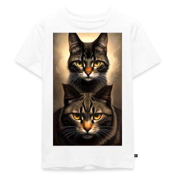 Katze | Haustier | Katzenfan | niedlich | Kätzchen - Kinder Premium Bio T-Shirt - Weiß - Vorne - Hailey (125cm)