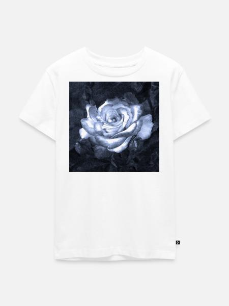 Rose im Mondschein - Kinder Premium Bio T-Shirt - Weiß