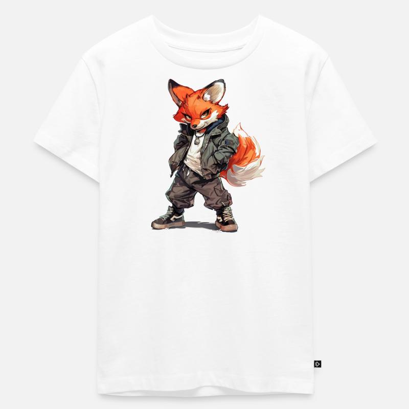 Fuchs - Kinder Premium Bio T-Shirt - Weiß