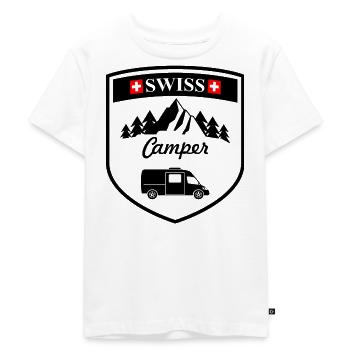 Fourgon Swiss camper noir - T-shirt Premium bio Enfant - blanc - Devant - Hailey (125cm)