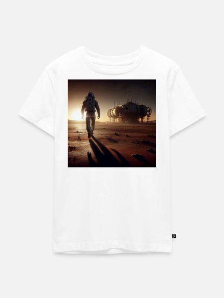 Einsamer Astronaut - Kinder Premium Bio T-Shirt - Weiß