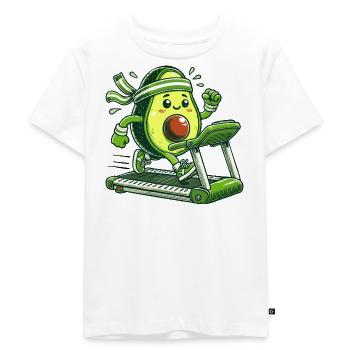 A sporty avocado - Kids Premium Organic T-Shirt - white - Front - Hailey (125cm)