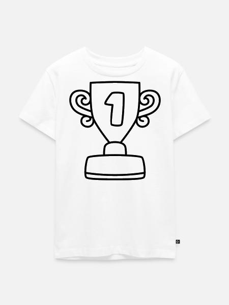 Pokal erster Platz - Kinder Premium Bio T-Shirt - Weiß