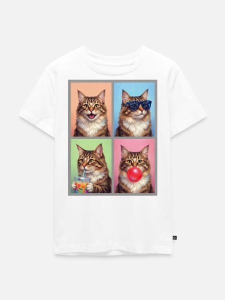 Katzen American Bobtail Katze - Kinder Premium Bio T-Shirt - Weiß