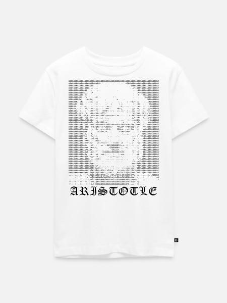 Aristoteles ASCII Kunstporträt - Kinder Premium Bio T-Shirt - Weiß