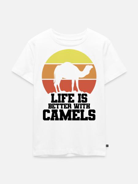 Kamel Retro Humor - Kinder Premium Bio T-Shirt - Weiß