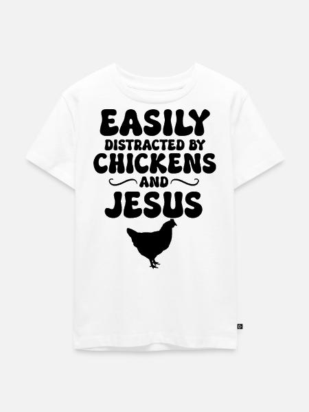 Huhn Jesus Humor - Kinder Premium Bio T-Shirt - Weiß