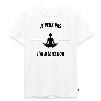 Je peux pas j'ai méditation - T-shirt Premium bio Enfant - blanc - Devant - Hailey (125cm)