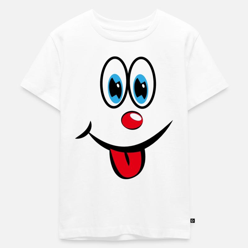 Smiley avec la langue - T-shirt Premium bio Enfant - blanc