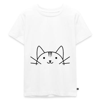 Süßer Katzenkopf comic Stil - Kinder Premium Bio T-Shirt - Weiß - Vorne - Hailey (125cm)