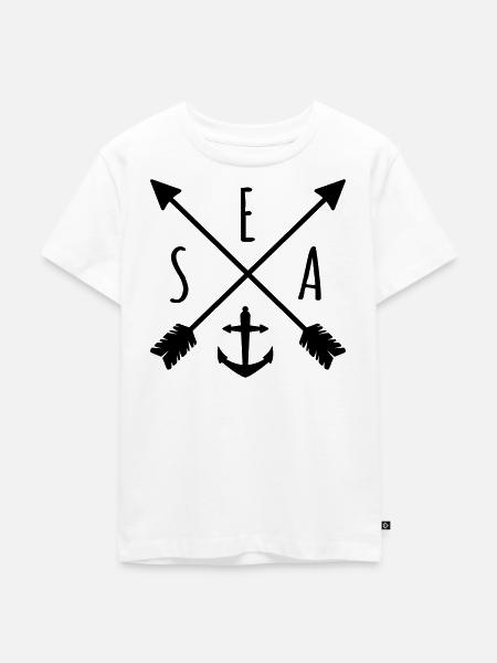 Sea Anker Pfeil - Kinder Premium Bio T-Shirt - Weiß