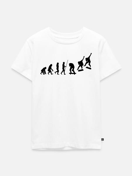 Skater evolution - Kinder Premium Bio T-Shirt - Weiß