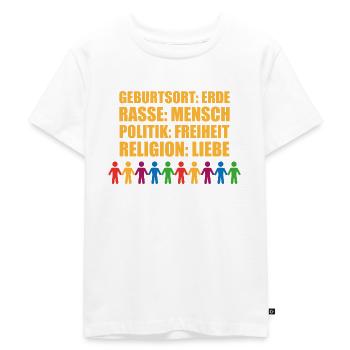 Geburtsort rasse politik religion Geschenk Flagge - Kinder Premium Bio T-Shirt - Weiß - Vorne - Hailey (125cm)